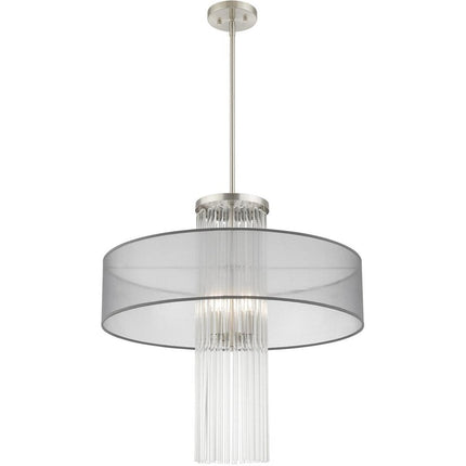 Four Light Dimmable Chandelier With Shades HomeRoots
