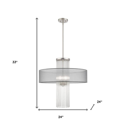 Four Light Dimmable Chandelier With Shades HomeRoots