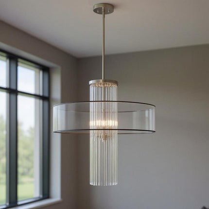 Four Light Dimmable Chandelier With Shades HomeRoots
