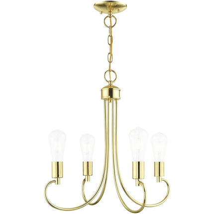 Four Light Dimmable Chandelier With Shades HomeRoots