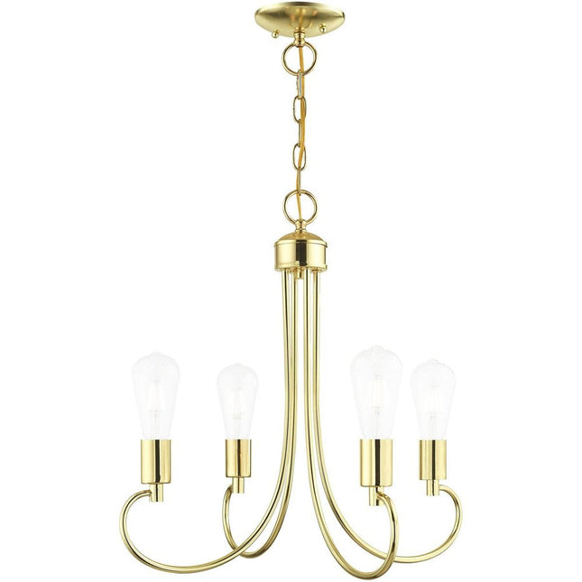 Four Light Dimmable Chandelier With Shades HomeRoots