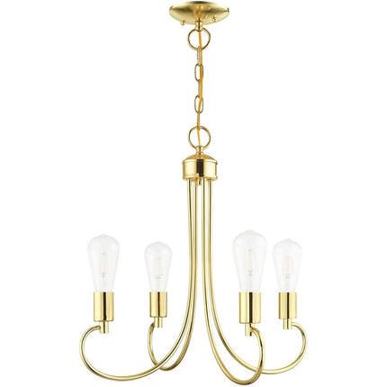 Four Light Dimmable Chandelier With Shades HomeRoots