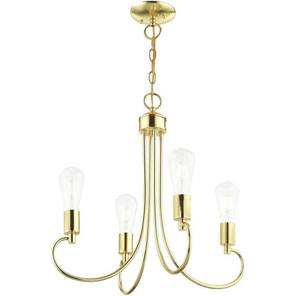 Four Light Dimmable Chandelier With Shades HomeRoots