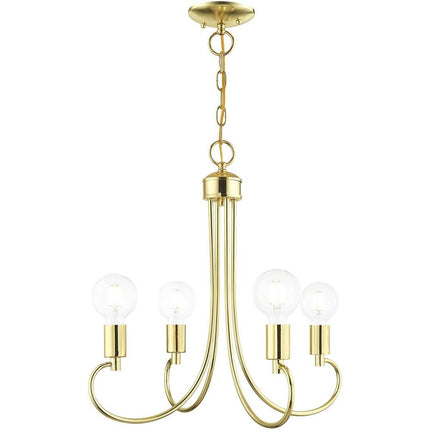 Four Light Dimmable Chandelier With Shades HomeRoots