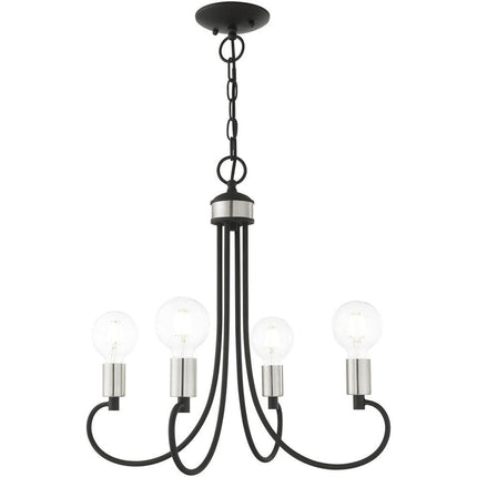 Four Light Dimmable Chandelier With Shades HomeRoots