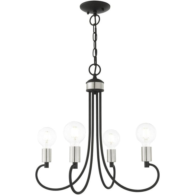 Four Light Dimmable Chandelier With Shades HomeRoots