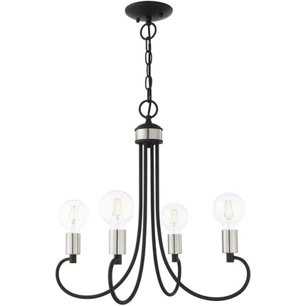Four Light Dimmable Chandelier With Shades HomeRoots