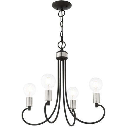 Four Light Dimmable Chandelier With Shades HomeRoots