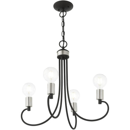 Four Light Dimmable Chandelier With Shades HomeRoots