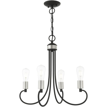 Four Light Dimmable Chandelier With Shades HomeRoots