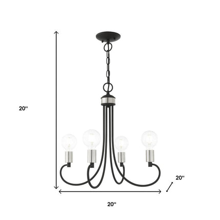 Four Light Dimmable Chandelier With Shades HomeRoots
