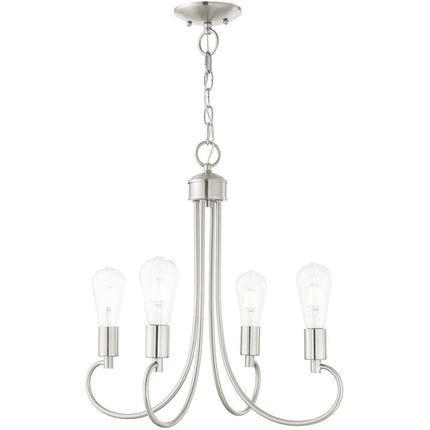 Four Light Dimmable Chandelier With Shades HomeRoots