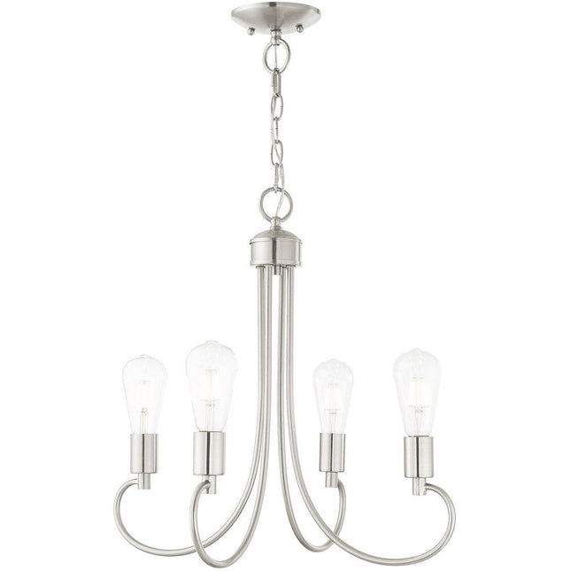 Four Light Dimmable Chandelier With Shades HomeRoots