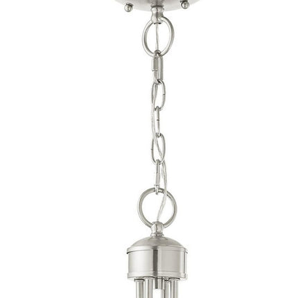 Nickel Four Light Metal Dimmable Chandelier With Shades