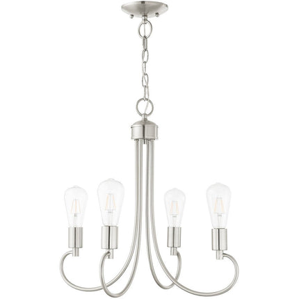 Four Light Dimmable Chandelier With Shades HomeRoots
