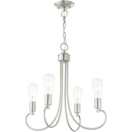Four Light Dimmable Chandelier With Shades HomeRoots