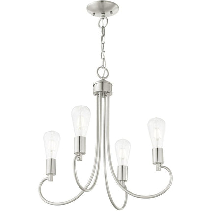 Four Light Dimmable Chandelier With Shades HomeRoots