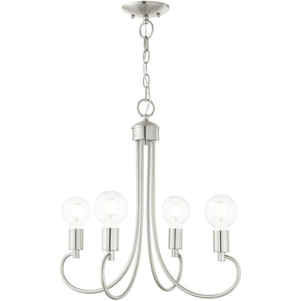 Four Light Dimmable Chandelier With Shades HomeRoots