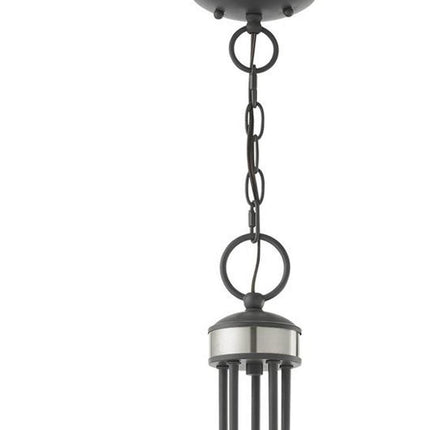 Gray Five Light Metal Dimmable Chandelier With Shades