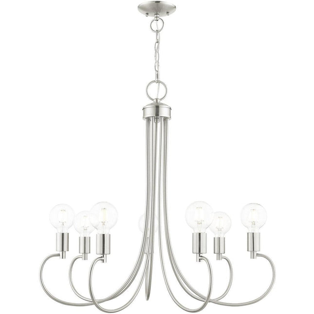 Seven Light Dimmable Chandelier With Shades HomeRoots