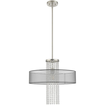 Nickel Metal Dimmable Chandelier With Shades