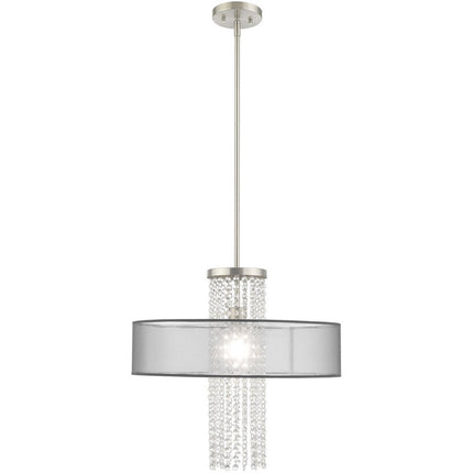 Nickel Metal Dimmable Chandelier With Shades