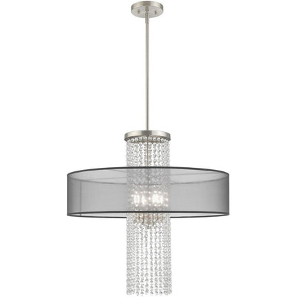 Four Light Dimmable Chandelier With Shades HomeRoots