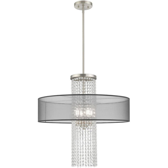 Four Light Dimmable Chandelier With Shades HomeRoots