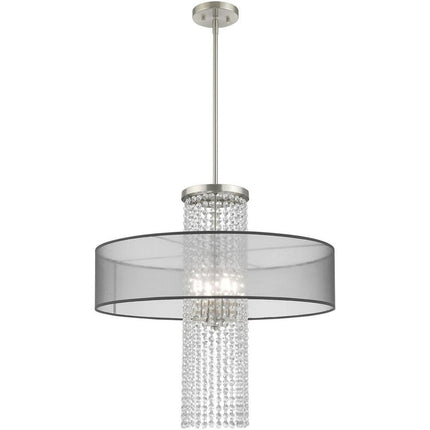 Four Light Dimmable Chandelier With Shades HomeRoots