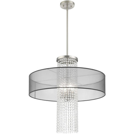 Four Light Dimmable Chandelier With Shades HomeRoots
