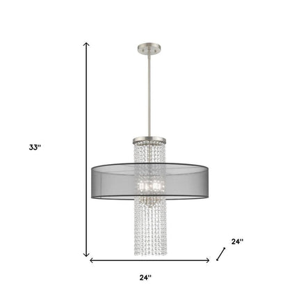 Four Light Dimmable Chandelier With Shades HomeRoots