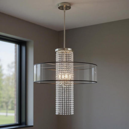 Four Light Dimmable Chandelier With Shades HomeRoots
