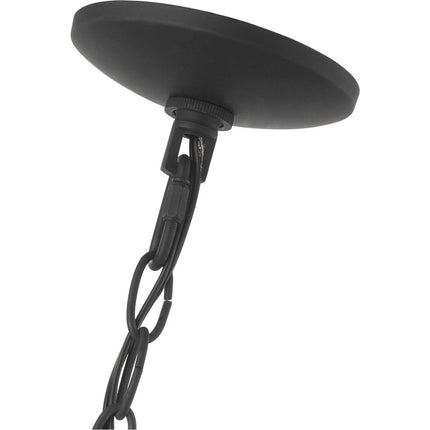 Black Three Light Metal Dimmable Chandelier With Shades