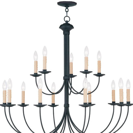 Black Multi Light Metal Dimmable Chandelier With Shades