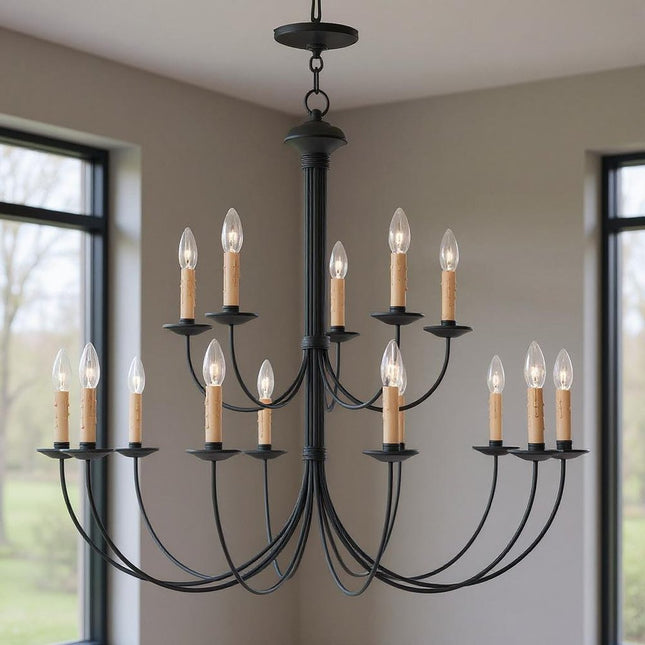 Black Multi Light Dimmable Chandelier With Shades HomeRoots