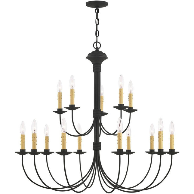 Black Multi Light Metal Dimmable Chandelier With Shades HomeRoots
