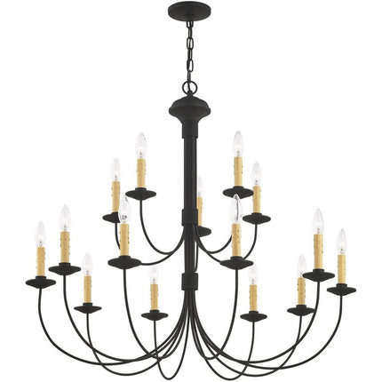 Black Multi Light Metal Dimmable Chandelier With Shades