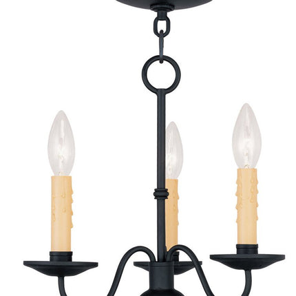 Black Three Light Dimmable Chandelier With Shades HomeRoots