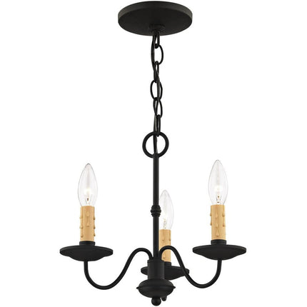 Black Three Light Dimmable Chandelier With Shades HomeRoots