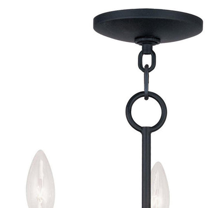 Black Three Light Dimmable Chandelier With Shades HomeRoots