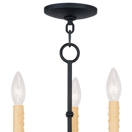Black Three Light Dimmable Chandelier With Shades HomeRoots