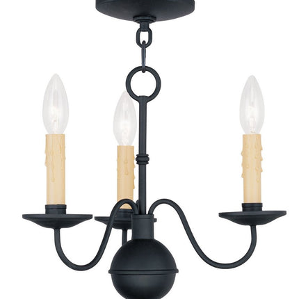Black Three Light Dimmable Chandelier With Shades HomeRoots