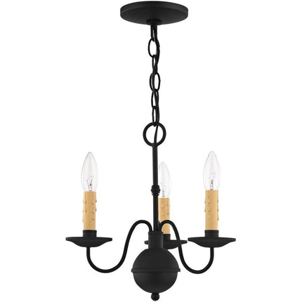 Black Three Light Dimmable Chandelier With Shades HomeRoots
