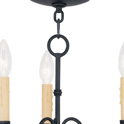 Black Three Light Dimmable Chandelier With Shades HomeRoots