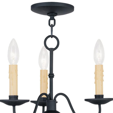 Black Three Light Dimmable Chandelier With Shades HomeRoots