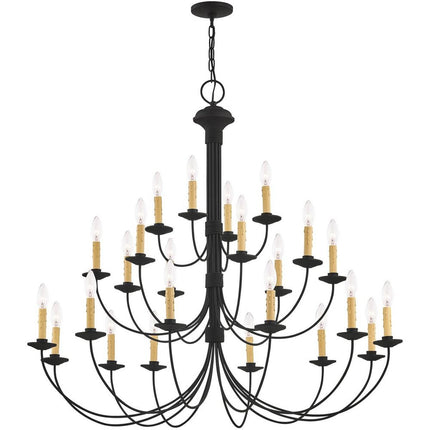 Black Multi Light Metal Dimmable Chandelier With Shades
