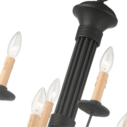 Black Multi Light Metal Dimmable Chandelier With Shades