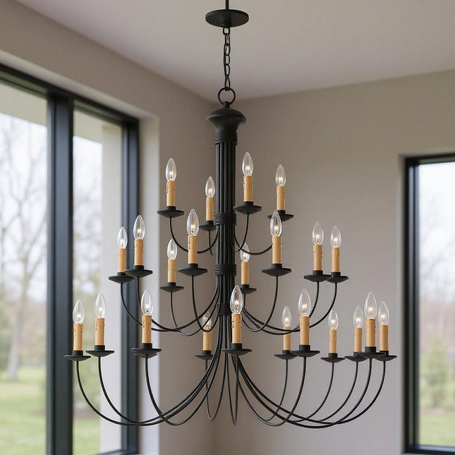 Black Multi Light Dimmable Chandelier With Shades HomeRoots