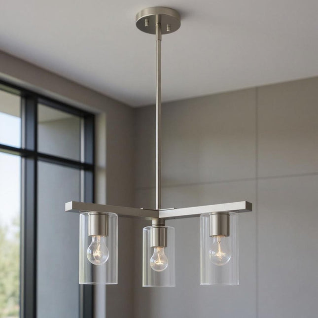 Three Light Dimmable Chandelier With Shades HomeRoots