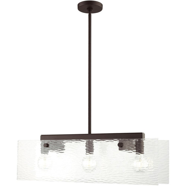 Bronze Three Light Metal Dimmable Chandelier With Shades HomeRoots